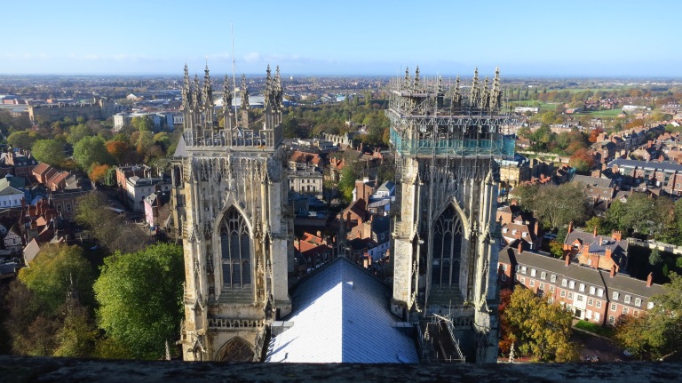 On top of the 61m high York Minster